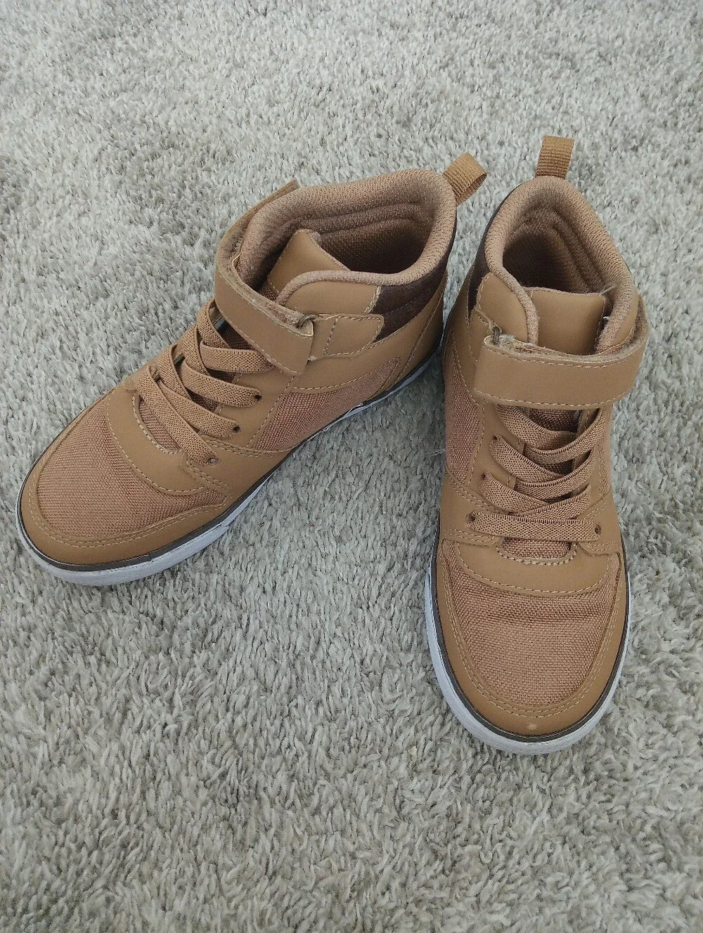 Toddler Boy High-Top Casual Sneakers - Tan Size 13.
